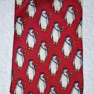 🐧 Brooks Brothers Golfer Penguin Red Tie.